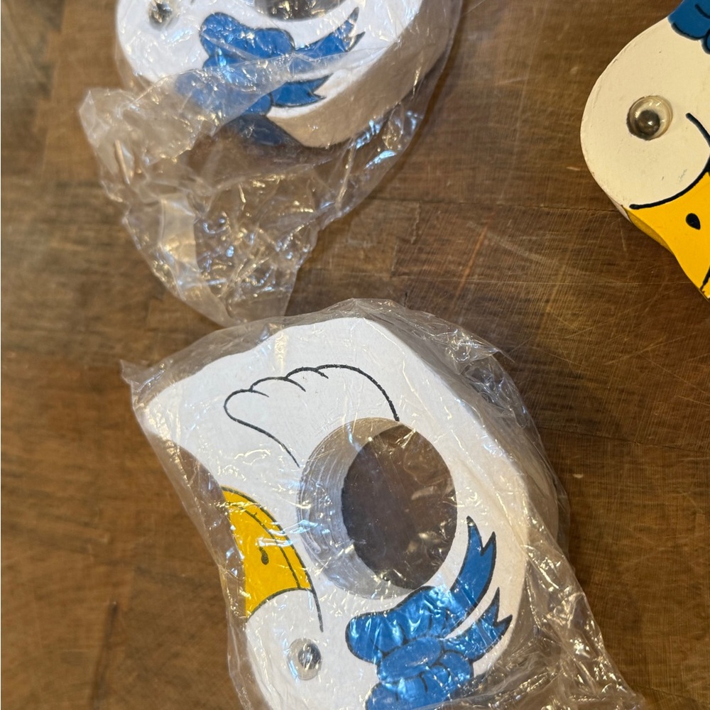 Vintage Wooden White Duck Napkin Rings with Blue Bow (Set of 5) 1980’s 1990’s - Picture 5 of 11
